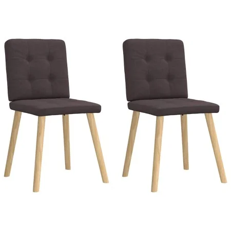 Sillas de comedor 2 unidades tela marrón oscuro de , Sillas de comedor - Ref: Foro24-4101072, Precio: 100,58 €, Descuento: %