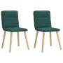 Sillas de comedor 2 unidades tela verde oscuro de , Sillas de comedor - Ref: Foro24-4101225, Precio: 104,31 €, Descuento: %