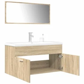 Set de muebles de baño 3 pzas madera contrachapada roble Sonoma von , Badezimmermöbel - Ref: Foro24-3325019, Preis: 306,25 €,...