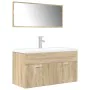 Set de muebles de baño 3 pzas madera contrachapada roble Sonoma de , Muebles de baño - Ref: Foro24-3325019, Precio: 306,25 €,...