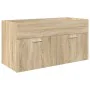 Set de muebles de baño 3 pzas madera contrachapada roble Sonoma de , Muebles de baño - Ref: Foro24-3325019, Precio: 306,25 €,...