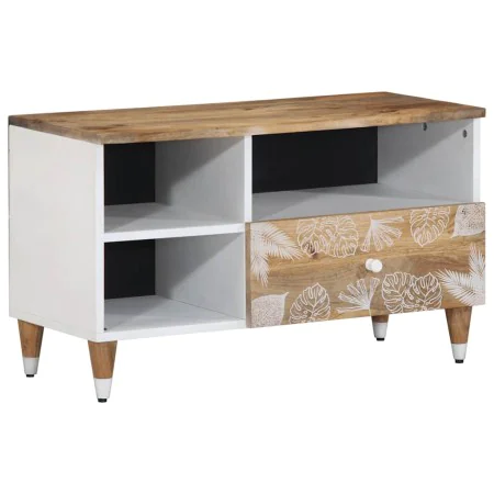 Mueble de TV madera maciza de mango 80x33,5x46 cm by , CD and DVD storage - Ref: Foro24-4018681, Price: 63,98 €, Discount: %