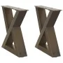 Patas para mesa centro 2 uds acero natural 40x(30-31,3)cm acero von , Tischbeine - Ref: Foro24-4012683, Preis: 65,97 €, Rabat...