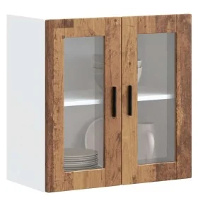 Armario de pared para cocina puerta cristal Porto madera vieja by , Kitchen cabinets - Ref: Foro24-854155, Price: 66,99 €, Di...