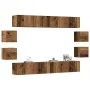 Conjunto de mueble de TV 8 piezas montado la pared madera vieja by , TV Furniture - Ref: Foro24-3328951, Price: 294,30 €, Dis...