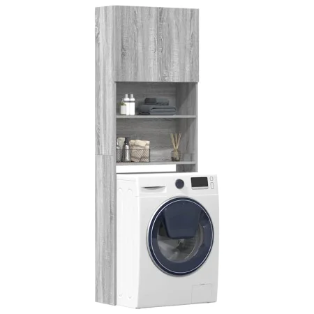 Armario de lavadora madera ingeniería gris sonoma 64x24x190 cm by , Accessories for washing machines and dryers - Ref: Foro24...