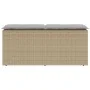 Banco de jardín con cojín ratán sintético beige 110x40x44 cm by , garden benches - Ref: Foro24-4104148, Price: 104,23 €, Disc...