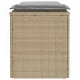 Banco de jardín con cojín ratán sintético beige 110x40x44 cm by , garden benches - Ref: Foro24-4104148, Price: 104,23 €, Disc...
