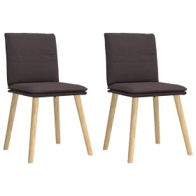 Sillas de comedor 2 unidades tela marrón oscuro by , dining chairs - Ref: Foro24-4101259, Price: 109,66 €, Discount: %
