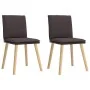 Sillas de comedor 2 unidades tela marrón oscuro de , Sillas de comedor - Ref: Foro24-4101259, Precio: 109,66 €, Descuento: %
