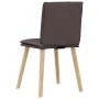 Sillas de comedor 2 unidades tela marrón oscuro de , Sillas de comedor - Ref: Foro24-4101259, Precio: 109,66 €, Descuento: %