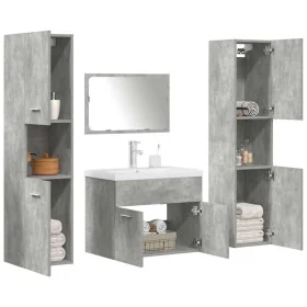 Set muebles de baño 5 piezas madera ingeniería gris hormigón by , Bathroom furniture - Ref: Foro24-3324905, Price: 293,57 €, ...
