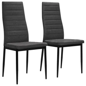 Sillas de comedor 2 unidades tela gris oscuro by , dining chairs - Ref: Foro24-246179, Price: 98,65 €, Discount: %