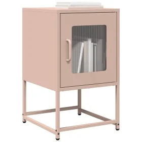 Mesita de noche de acero laminado en frío rosa 36x39x60,5 cm by , Nightstands - Ref: Foro24-853327, Price: 51,57 €, Discount: %