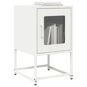 Mesita de noche de acero laminado en frío blanco 36x39x60,5 cm by , Nightstands - Ref: Foro24-853331, Price: 51,57 €, Discoun...