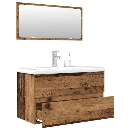 Juego de muebles de baño 3 piezas madera ingeniería envejecida by , Bathroom furniture - Ref: Foro24-3328939, Price: 259,34 €...