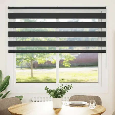 Estor cebra negro 155x100 cm tejido ancho 150,9 cm poliéster by , Blinds and blinds - Ref: Foro24-4014220, Price: 25,23 €, Di...