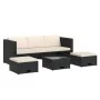 Gartenmöbel-Set 4 Stück und Kissen aus schwarzem synthetischem Rattan von vidaXL, Gartensets - Ref: Foro24-43104, Preis: 409,...