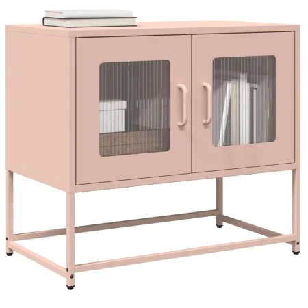 TV-Möbel aus kaltgewalztem Stahl in Rosa, 68x39x60,5 cm. von , TV-Möbel - Ref: Foro24-853333, Preis: 72,44 €, Rabatt: %