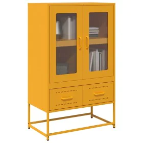 Gelber Senfglasvitrine aus Stahl 68x39x111,5 cm von , Sideboards - Ref: Foro24-853365, Preis: 145,96 €, Rabatt: %