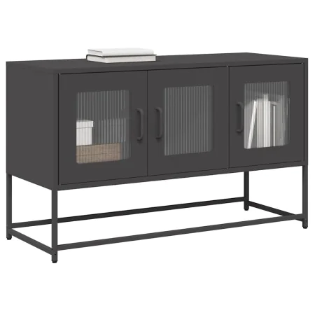 TV stand made of black cold-rolled steel 100.5x39x60.5 cm by , TV Furniture - Ref: Foro24-853338, Price: 91,94 €, Discount: %