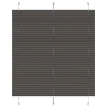 Pleated black curtain 115x100 cm Fabric width 114.4 cm Polyester by , Blinds and blinds - Ref: Foro24-4015129, Price: 18,97 €...