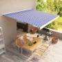 Blau-weiße manuelle Rollenmarkise 400x300 cm von vidaXL, Markisen - Ref: Foro24-3052674, Preis: 946,43 €, Rabatt: %