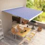 Blue and white manual reel awning 400x300 cm by vidaXL, Awnings - Ref: Foro24-3052674, Price: 946,43 €, Discount: %