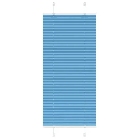 Pleated blue curtain 60x100 cm Fabric width 59.4 cm Polyester by , Blinds and blinds - Ref: Foro24-4015169, Price: 14,93 €, D...