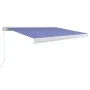 Blau-weiße manuelle Rollenmarkise 400x300 cm von vidaXL, Markisen - Ref: Foro24-3052674, Preis: 946,43 €, Rabatt: %
