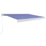 Blue and white manual reel awning 400x300 cm by vidaXL, Awnings - Ref: Foro24-3052674, Price: 946,43 €, Discount: %