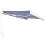 Blue and white manual reel awning 400x300 cm by vidaXL, Awnings - Ref: Foro24-3052674, Price: 946,43 €, Discount: %