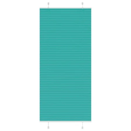 Pleated green petroleum curtain 85x200 cm Fabric width 84.4 cm by , Blinds and blinds - Ref: Foro24-4015412, Price: 22,92 €, ...