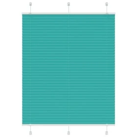 Pleated green petroleum curtain 105x100 cm Fabric width 104.4 cm by , Blinds and blinds - Ref: Foro24-4015382, Price: 18,44 €...
