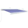 Blue and white manual reel awning 400x300 cm by vidaXL, Awnings - Ref: Foro24-3052674, Price: 946,43 €, Discount: %