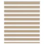 Dies ist ein breiter, 120,9 cm breiter, brauner Sand-Zebra-Vorhang aus Polyester. von , Jalousien und Jalousien - Ref: Foro24...