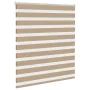 Dies ist ein breiter, 120,9 cm breiter, brauner Sand-Zebra-Vorhang aus Polyester. von , Jalousien und Jalousien - Ref: Foro24...