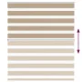 Dies ist ein breiter, 120,9 cm breiter, brauner Sand-Zebra-Vorhang aus Polyester. von , Jalousien und Jalousien - Ref: Foro24...