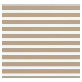 Dies ist ein breiter, 150,9 cm breiter, brauner Sand-Zebra-Vorhang aus Polyester. von , Jalousien und Jalousien - Ref: Foro24...