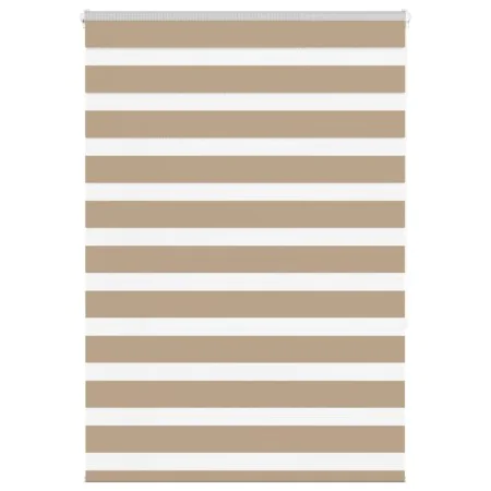 Breiter, 95,9 cm breiter, brauner Sand-Zebra-Vorhang aus Polyestergewebe. von , Jalousien und Jalousien - Ref: Foro24-4014547...