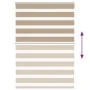 Breiter, 95,9 cm breiter, brauner Sand-Zebra-Vorhang aus Polyestergewebe. von , Jalousien und Jalousien - Ref: Foro24-4014547...