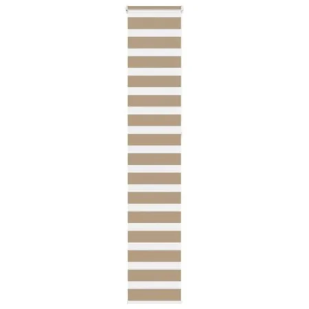 Dies ist ein breiter, 35,9 cm breiter, brauner Sand-Zebra-Vorhang aus Polyester. von , Jalousien und Jalousien - Ref: Foro24-...