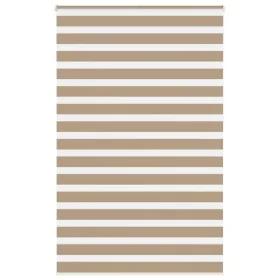 This is a wide brown sand woven polyester zebra curtain, 140.9 cm wide. by , Blinds and blinds - Ref: Foro24-4014608, Price: ...
