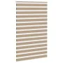 Dies ist ein breiter, 140,9 cm breiter, brauner Sand-Zebra-Vorhang aus Polyester. von , Jalousien und Jalousien - Ref: Foro24...