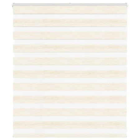 This is a beige marble woven zebra curtain, 115.9 cm wide, made of polyester. by , Blinds and blinds - Ref: Foro24-4014629, P...