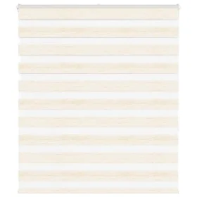 This is a beige marble woven zebra curtain, 115.9 cm wide, made of polyester. by , Blinds and blinds - Ref: Foro24-4014655, P...