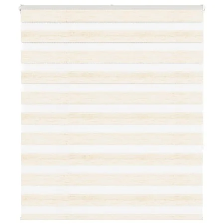 This is a beige marble woven zebra curtain, 115.9 cm wide, made of polyester. by , Blinds and blinds - Ref: Foro24-4014655, P...