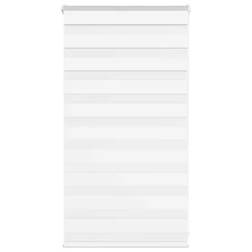 Zebra-Vorhang, weiß, 90x100 cm, Stoffbreite 85,9 cm, aus Polyester. von , Jalousien und Jalousien - Ref: Foro24-4014727, Prei...