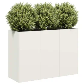 Kaltgewalzter weißer Stahlblumenkasten 120x40x80 cm von , Töpfe und Pflanzgefäße - Ref: Foro24-860718, Preis: 159,85 €, Rabat...