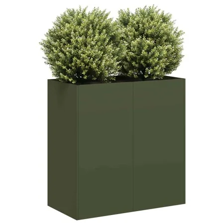 Pflanzgefäß aus kaltgewalztem Stahl in Olivgrün 80x40x80 cm von , Töpfe und Pflanzgefäße - Ref: Foro24-860713, Preis: 97,71 €...